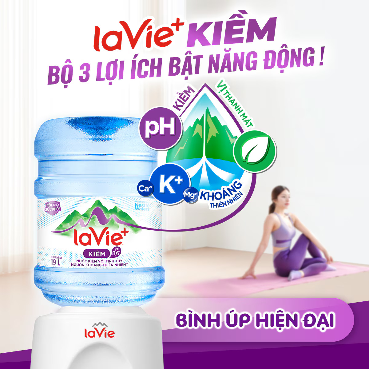 Bình nước Lavie+ Kiềm chính hãng