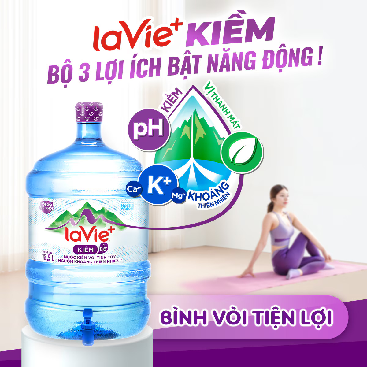 Bình nước Lavie+ Kiềm chính hãng